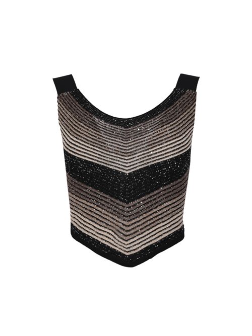 Top in maglia di viscosa e lurex con paillettes D. Exterior | 620752NERO